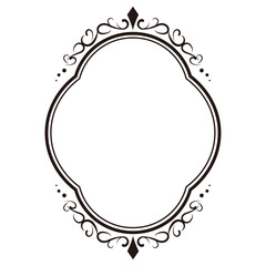 ヴィンテージ風のエレガントな装飾フレーム（黒線・招待状・装飾用）