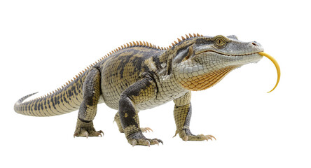 Naklejka premium Large reptile lizard exotic animal wildlife 3D render digital art fantasy creature scal