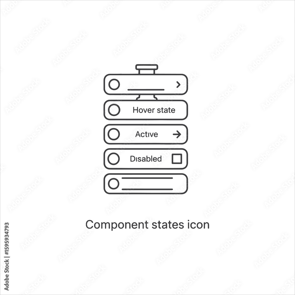 Poster vector art of component styles icon isolated on white background for user interface