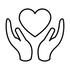 Obraz premium Vector art of hands holding a heart