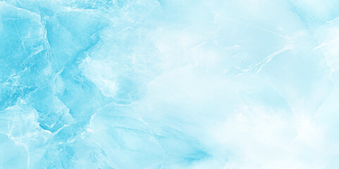 The texture features smooth flowing veins and cracks creating a dynamic effect, The colors range from light aqua to deeper blue tones, marble design for tails and wall decoration.