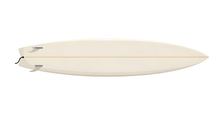 Obraz premium Cream colored surfboard isolated on white background for surfing and ocean sports
