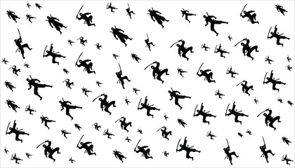Ninja Silhouette Pattern Vector