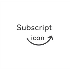 Vector art of subscript icon isolated on white background for graphic design