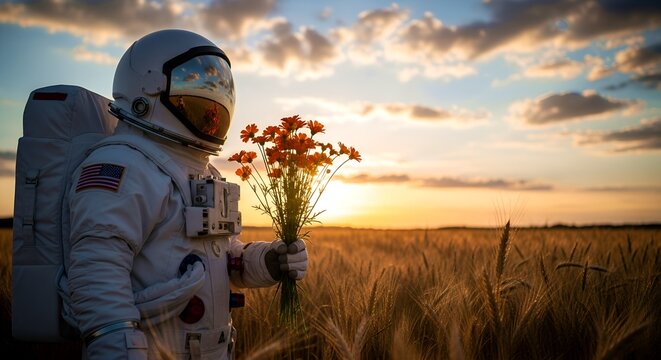 Spacewalker in a Field of Stars