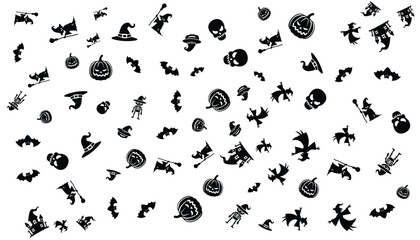 Vector Halloween Silhouette Pattern