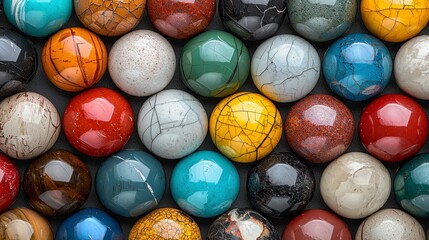 Colorful Ceramic Sphere Collection Close Up