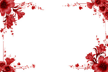 Elegant red flowers border for design