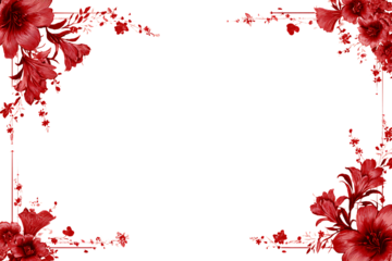 Elegant red flowers border for design