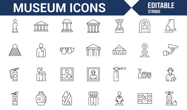Museum Collection Icons for Architecture and Art Design Projects