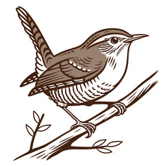 Wren  vector illustration perfect for posters, icon, t-shirts, cards, wall art prints and ai design.
