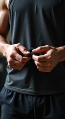 Man organizing workout gear for functional training