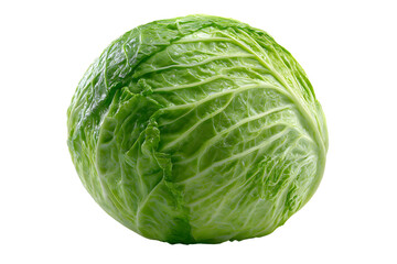 Fototapeta premium Fresh green cabbage close-up isolated on black background studio shot raw food