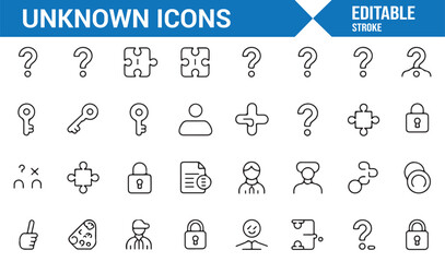 Set of Unknown and Mystery Icons for Conceptual Design Projects