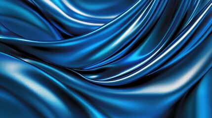 Abstract image showcasing elegant folds in flowing blue fabric
