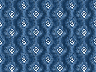 Blue textured geometric beautiful ikkat print pattern 