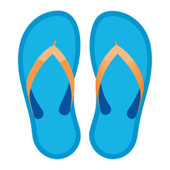 Blue Flip-Flops with Orange Straps