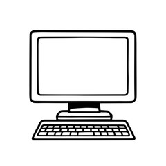 Fototapeta premium Desktop computer setup with keyboard, mouse, and flat-screen monitor