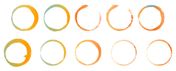Circle Brush Stamp Collection with Hand Painted Texture 

