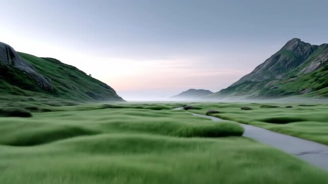 Mountain valley, soft focus