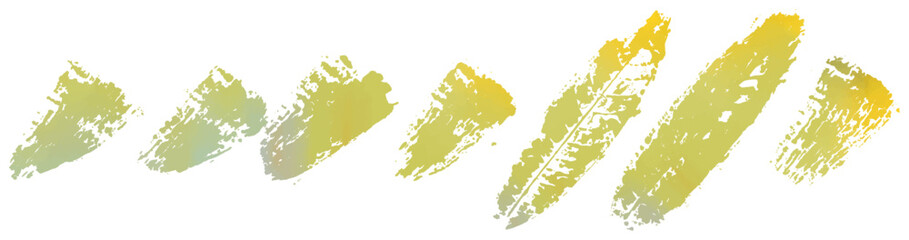 Leaf Brush Stamp Collection with Organic Texture in Yellow Green Gradient

