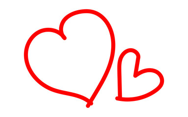 Red Hand Drawn Heart Icon Love Symbol Illustration