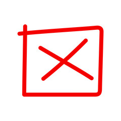 Red Cross Mark Brush Icon on Transparent Background