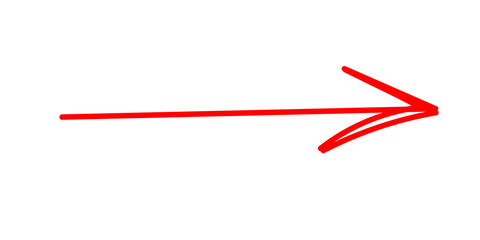 Hand Drawn Red Arrow Icon Straight Right Pointer