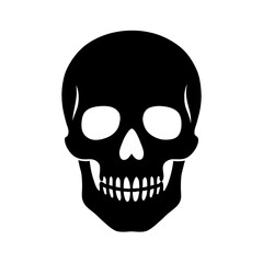 human skull vector illustration silhouette