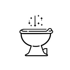 A vector illustration of an isolated toilet bowl