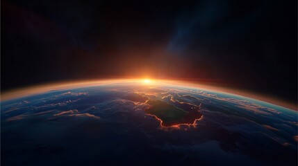 Earth from high orbit, viewed with photorealistic detail. A massive, glowing, translucent dark matter halo encircles the planet. It pulses faintly like a living structure.