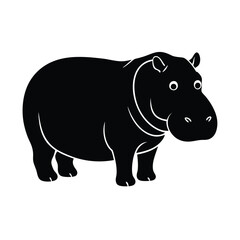 Obraz premium vector illustration of a hippo