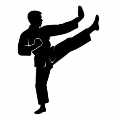 Illustration vector of a kung-fu silhouettes