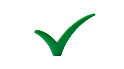 Green checkmark icon isolated on white background for validation and success concept
