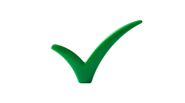 Green checkmark icon isolated on white background for validation and success concept
