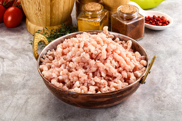 Homemade Raw pork minced meat