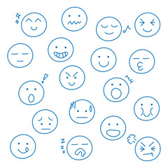 手描き風の感情アイコンセット｜かわいい絵文字・表情コレクション