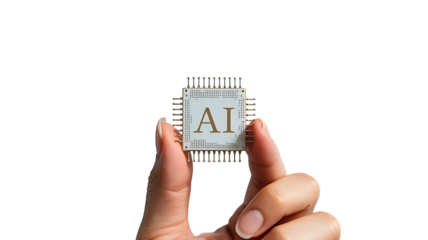 AI processor chip held in hand symbolizing artificial intelligence and modern computing
