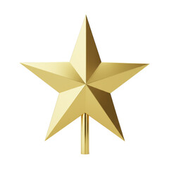 Obraz premium Pristine, polished gold star trophy topper with five sharp points and a highly reflective surface, captured in an ultra-realistic 3/4 view, isolated on a transparent seamless background with no