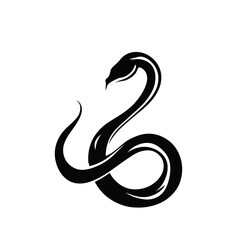 Obraz premium Black vector illustration of a wild snake, a fierce reptile symbol