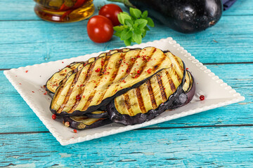 Grilled eggplant slices for snack