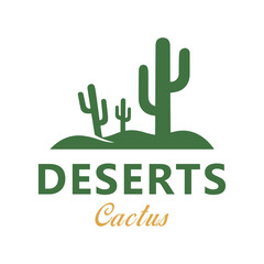 Obraz premium Plant desert cactus saguaro isolated logo design vector icon illustration template