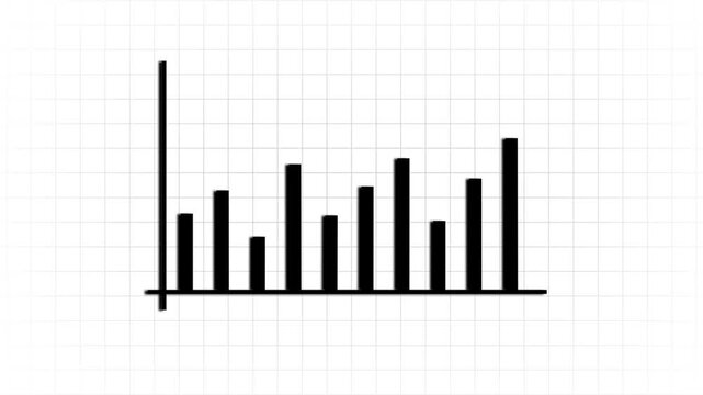 Marketing report animated bar graph chart business finance progress success upward trend increase. Data visualization animated bar graph chart economic growth financial results business success.