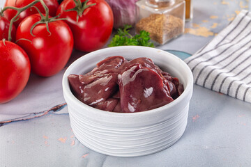 Raw chicken liver for cooking