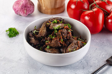 Roasted chicken liver with green onion