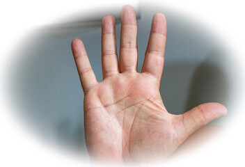 hand on the white background