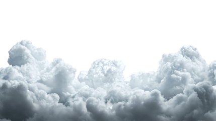 Fluffy beautiful clouds isolated on transparent background PNG