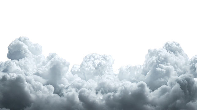 Fluffy beautiful clouds isolated on transparent background PNG