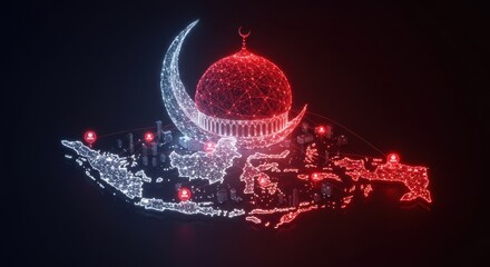 Indonesia: A Digital Map of Islamic Faith, Connecting Mosques and Cities Across the Archipelago