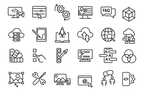 Sector icons for development and design
